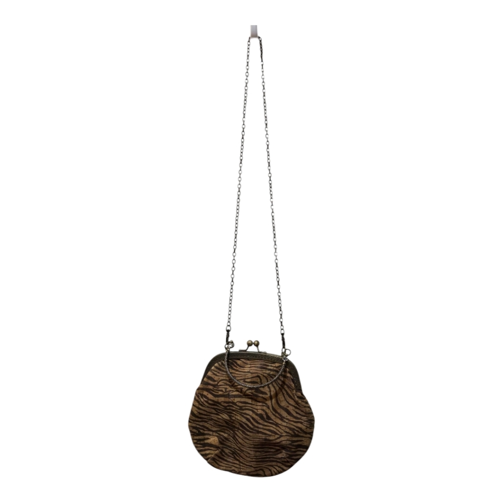 Tiger Cork Kisslock Clutch From Portugal - Picture 6 of 6
